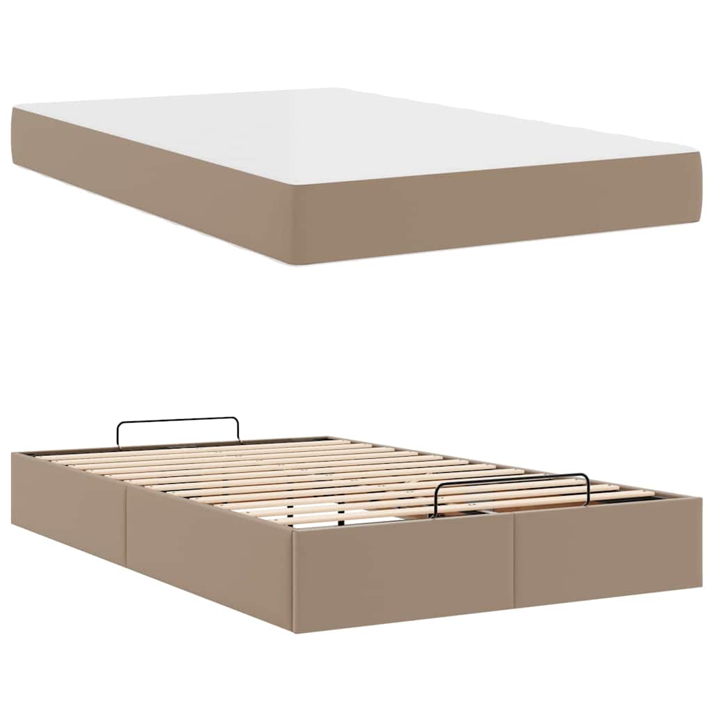 Bedframe met matras Cappuccino 120 x 200 cm Kunstleer