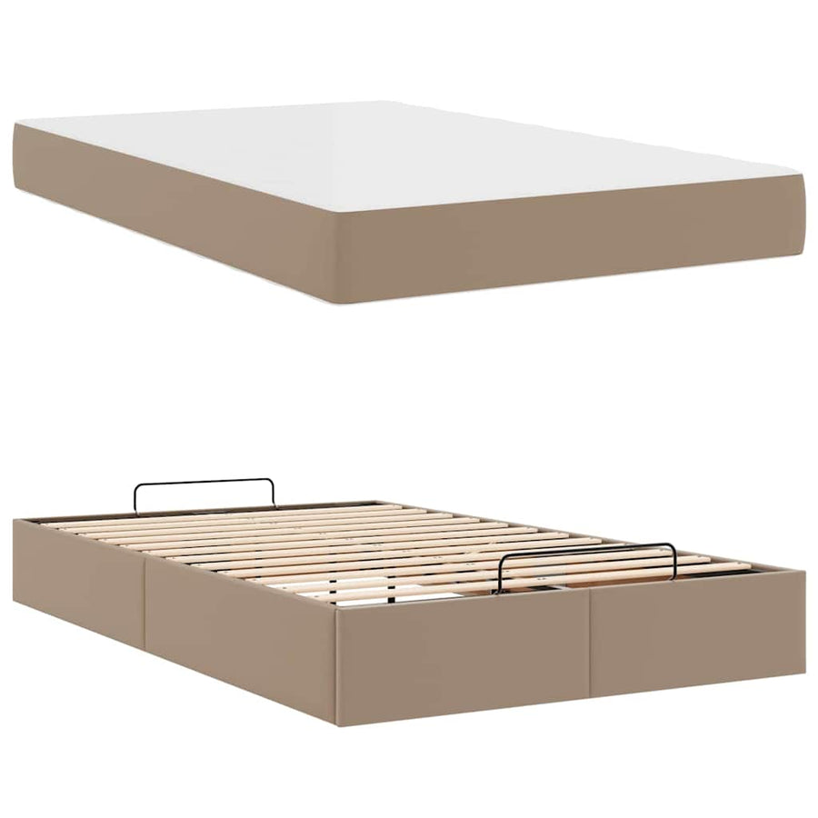 Bedframe met matras Cappuccino 120 x 200 cm Kunstleer