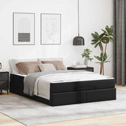 Bedframe met matras 140x190 cm zwart kunstleer