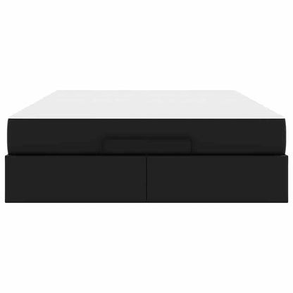 Bedframe met matras Anders Zwart 140 x 190 cm Kunstleer