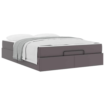 Bedframe met matras Anders Grijs 140 x 190 cm Kunstleer