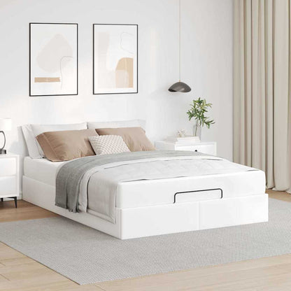 Bedframe met matras Anders Zuiverwit 140 x 200 cm Kunstleer