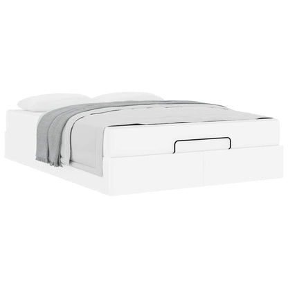 Bedframe met matras Anders Zuiverwit 140 x 200 cm Kunstleer