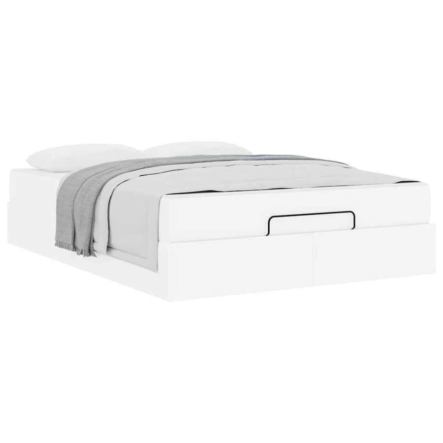 Bedframe met matras Anders Zuiverwit 140 x 200 cm Kunstleer