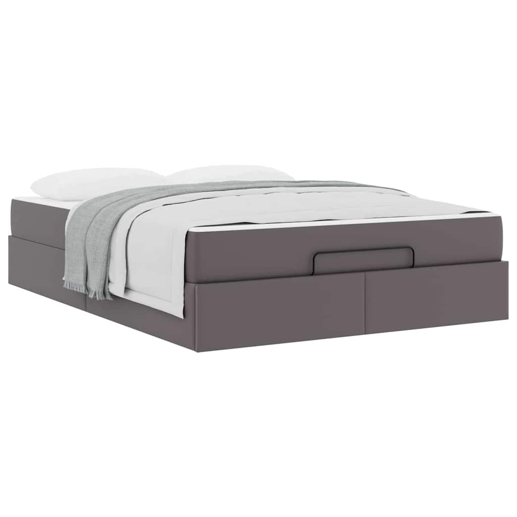 Bedframe met matras Anders Grijs 140 x 200 cm Kunstleer