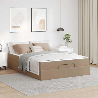 Bedframe met matras Cappuccino 140 x 200 cm Kunstleer