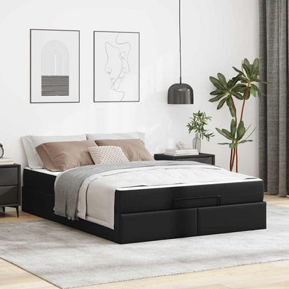 Bedframe met matras Anders Zwart 160 x 200 cm Kunstleer