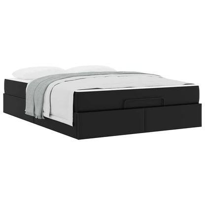 Bedframe met matras Anders Zwart 160 x 200 cm Kunstleer