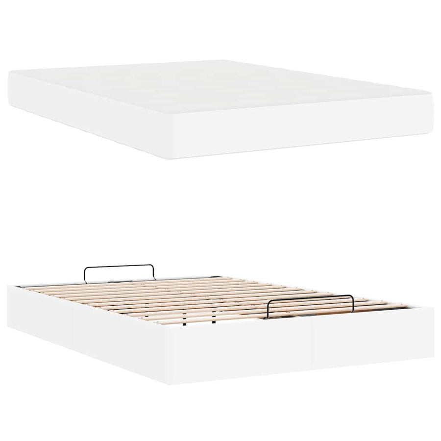 Bedframe met matras Anders Zuiverwit 160 x 200 cm Kunstleer