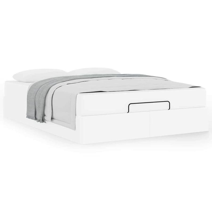 Bedframe met matras Anders Zuiverwit 160 x 200 cm Kunstleer