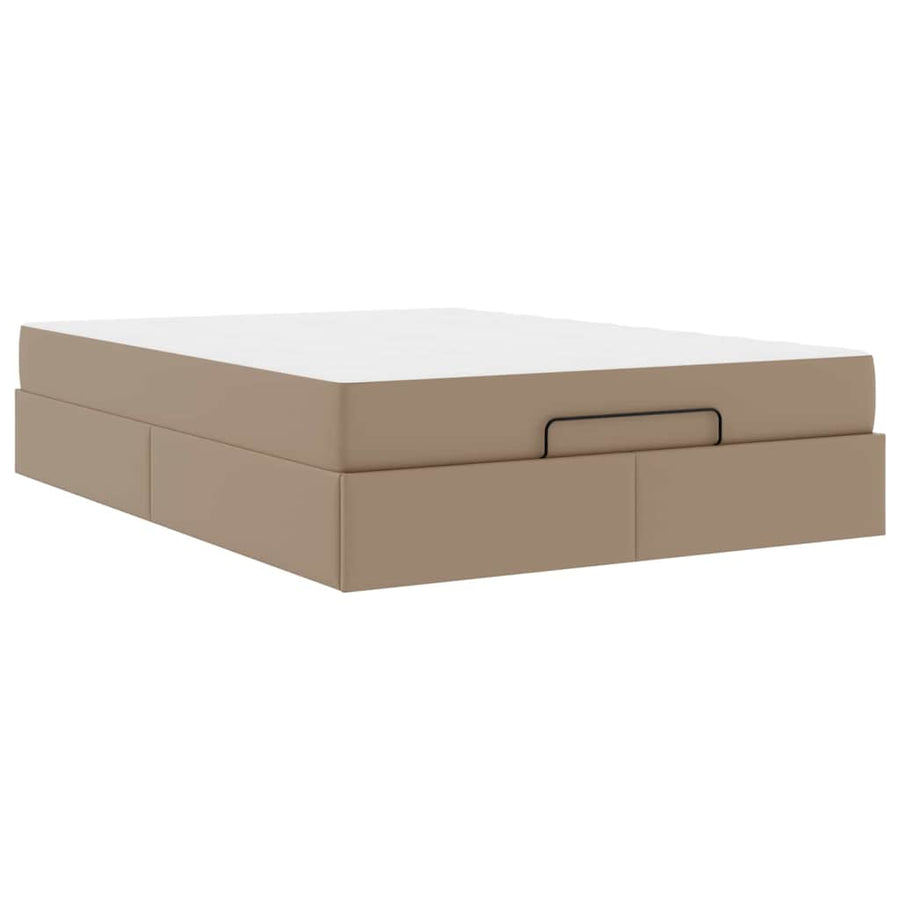 Bedframe met matras Cappuccino 160 x 200 cm Kunstleer