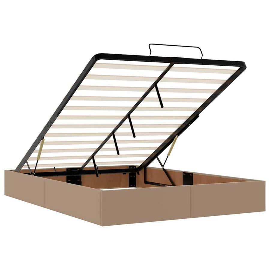 Bedframe met matras Cappuccino 160 x 200 cm Kunstleer