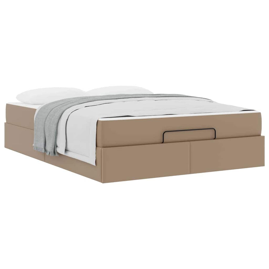 Bedframe met matras Cappuccino 160 x 200 cm Kunstleer