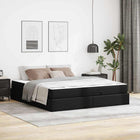 Bedframe met matras 180x200 cm zwart kunstleer
