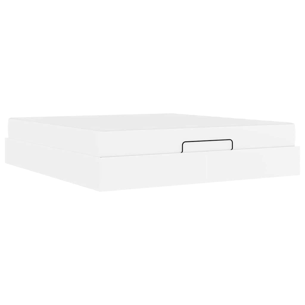 Bedframe met matras Anders Zuiverwit 180 x 200 cm Kunstleer