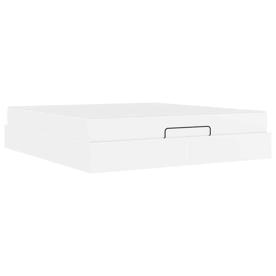 Bedframe met matras Anders Zuiverwit 180 x 200 cm Kunstleer