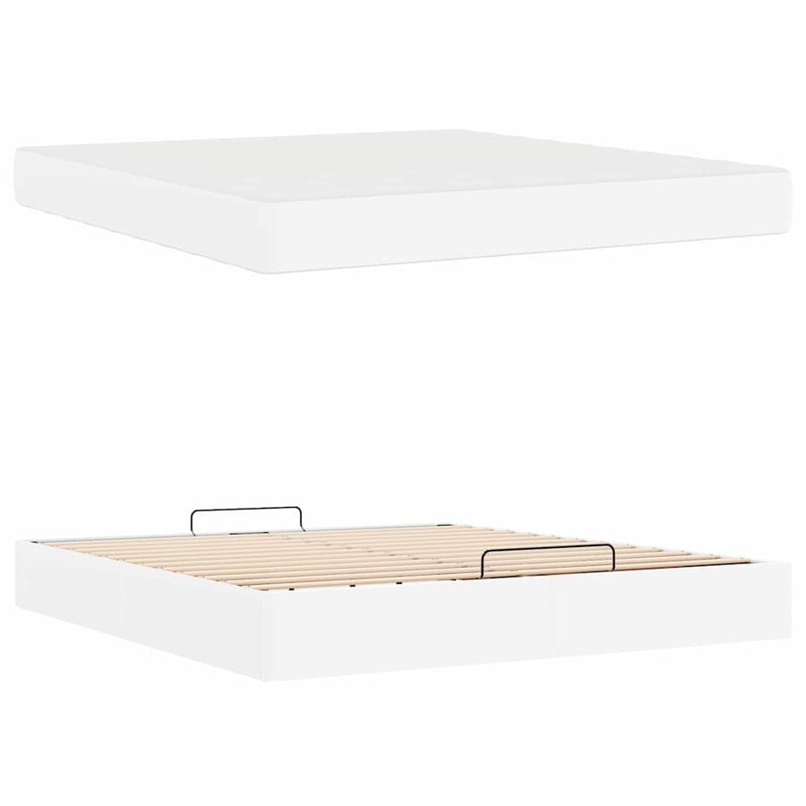 Bedframe met matras Anders Zuiverwit 180 x 200 cm Kunstleer