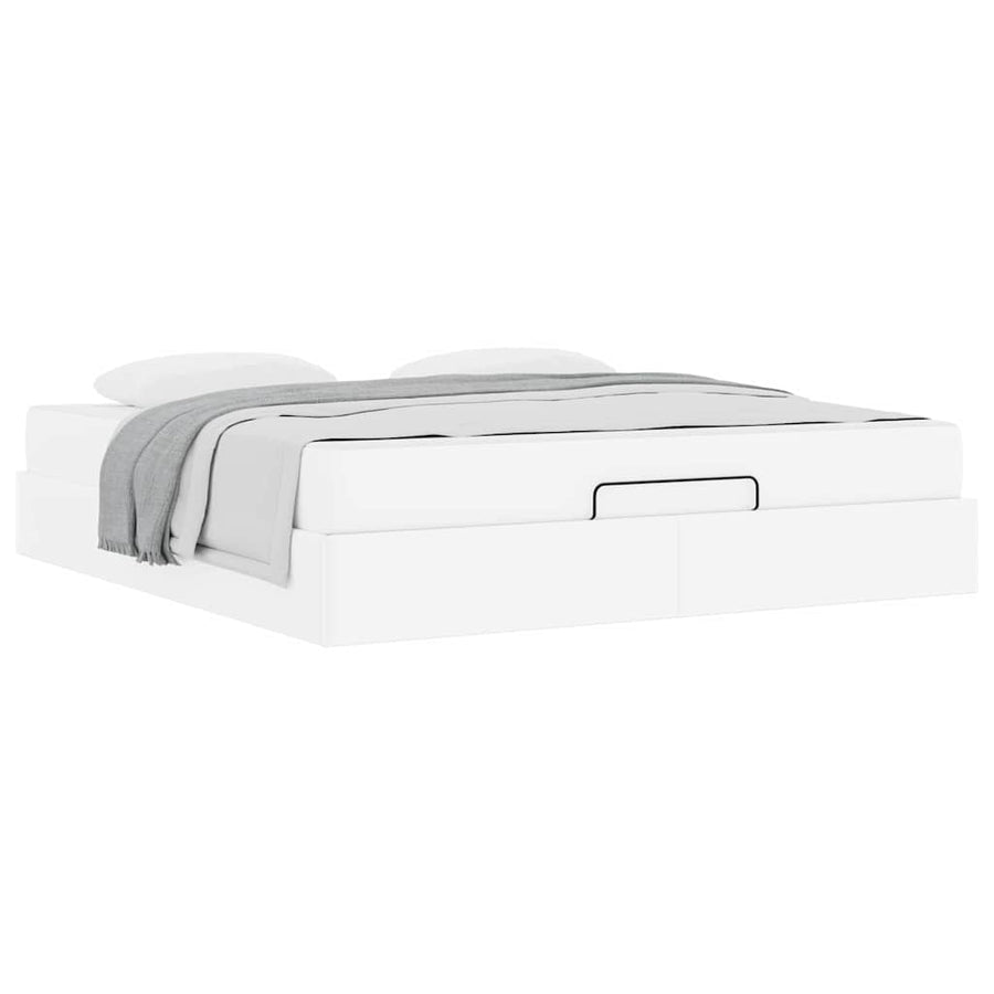 Bedframe met matras Anders Zuiverwit 180 x 200 cm Kunstleer