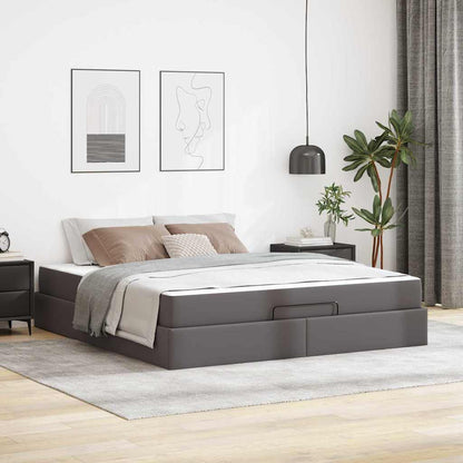 Bedframe met matras Anders Grijs 180 x 200 cm Kunstleer