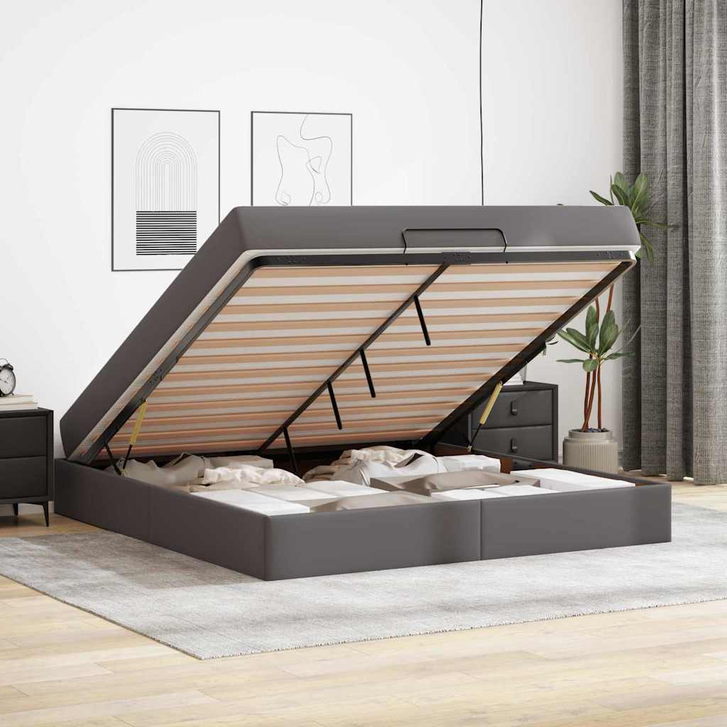 Bedframe met matras Anders Grijs 180 x 200 cm Kunstleer