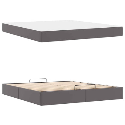 Bedframe met matras Anders Grijs 180 x 200 cm Kunstleer