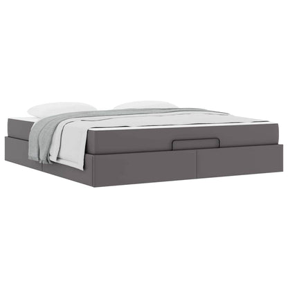 Bedframe met matras Anders Grijs 180 x 200 cm Kunstleer