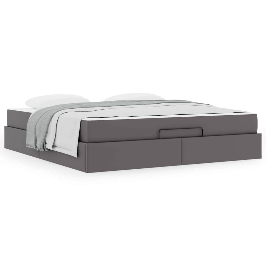 Bedframe met matras Anders Grijs 180 x 200 cm Kunstleer
