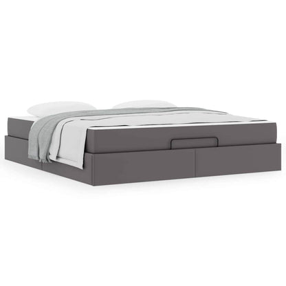 Bedframe met matras Anders Grijs 180 x 200 cm Kunstleer