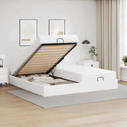 Bedframe met matras 200x200 cm wit