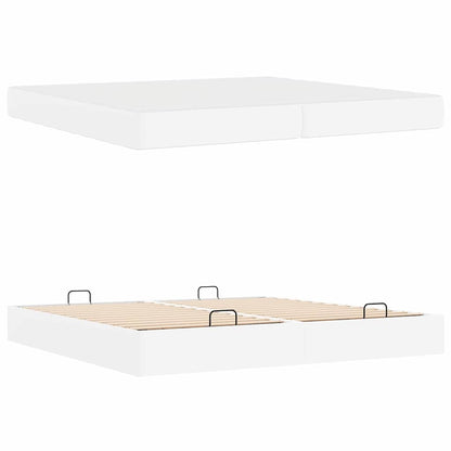 Bedframe met matras Zuiverwit 200 x 200 cm Kunstleer