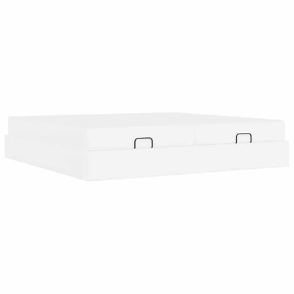 Bedframe met matras Zuiverwit 200 x 200 cm Kunstleer