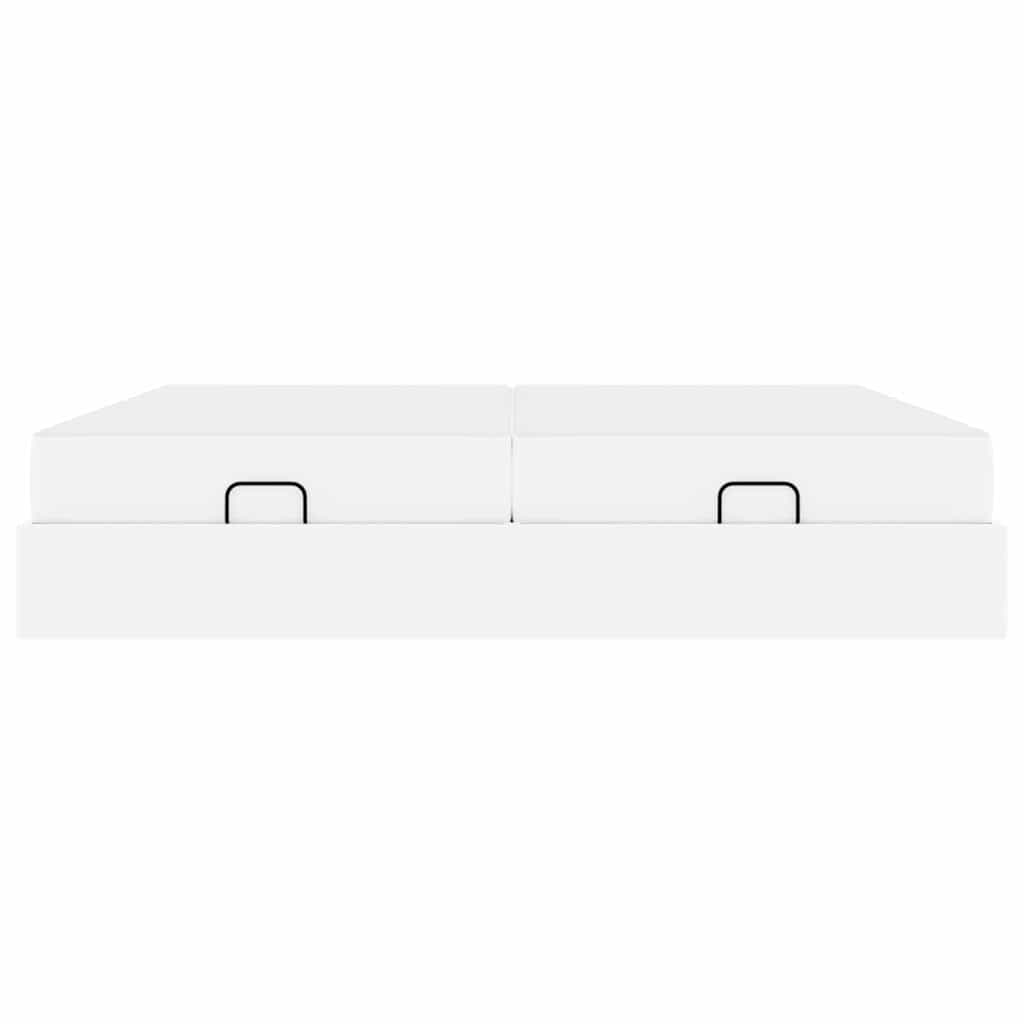 Bedframe met matras Zuiverwit 200 x 200 cm Kunstleer