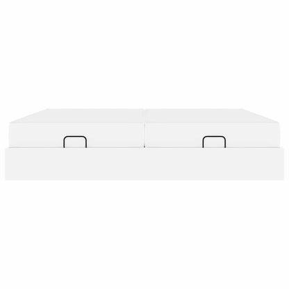 Bedframe met matras Zuiverwit 200 x 200 cm Kunstleer
