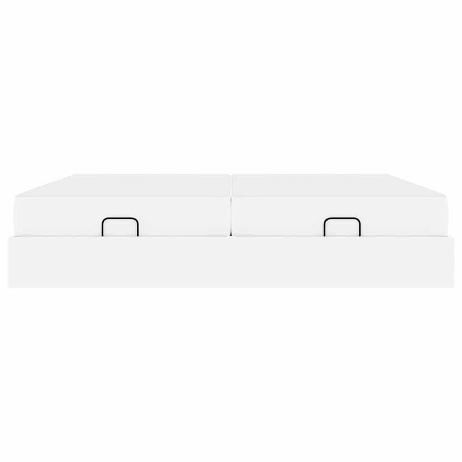 Bedframe met matras Zuiverwit 200 x 200 cm Kunstleer