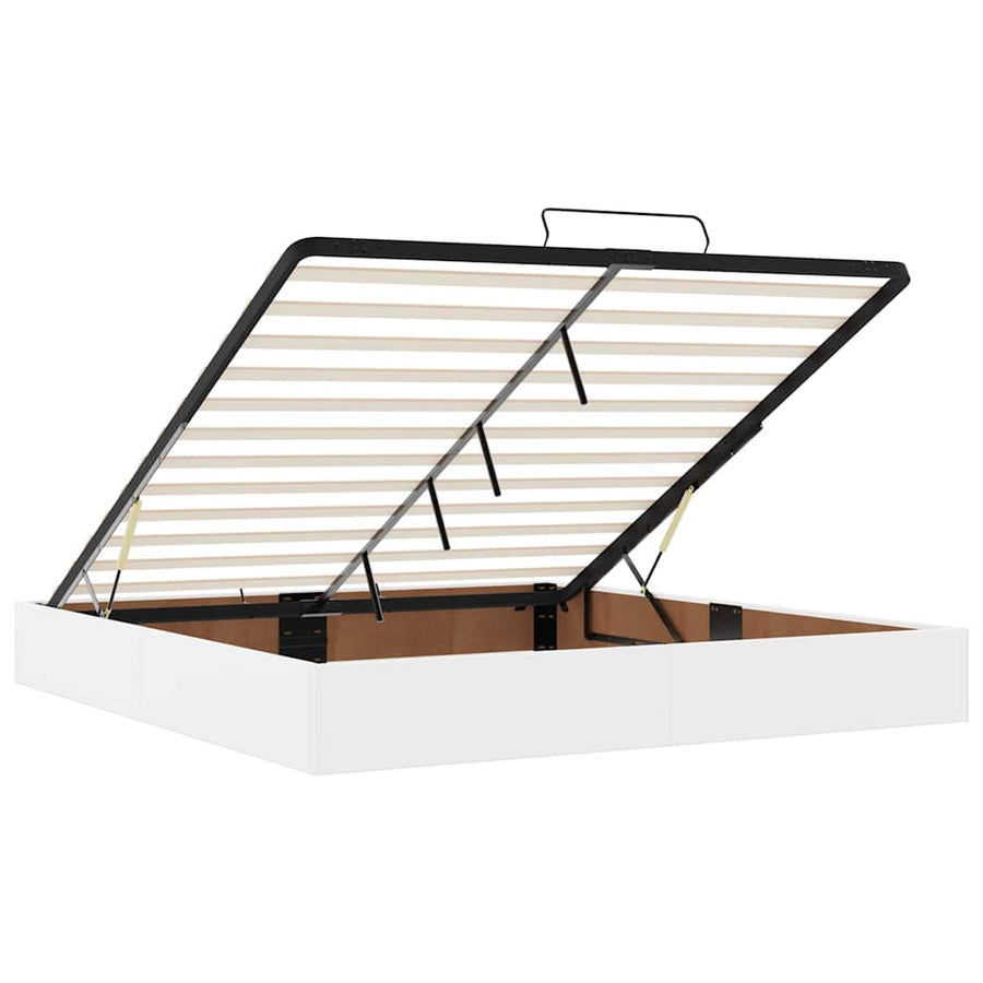 Bedframe met matras Zuiverwit 200 x 200 cm Kunstleer