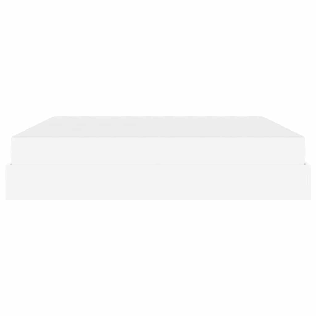 Bedframe met matras Zuiverwit 200 x 200 cm Kunstleer