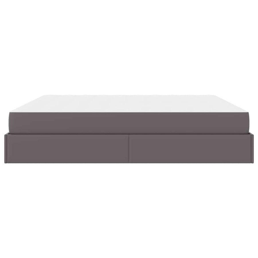 Bedframe met matras met matras Grijs 200 x 200 cm Kunstleer
