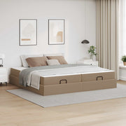 Bedframe met matras 203x200x43.5 cm tan PVC