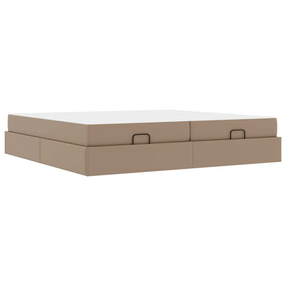 Bedframe met matras met matras 2 pcs Tan PVC