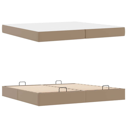 Bedframe met matras met matras 2 pcs Tan PVC