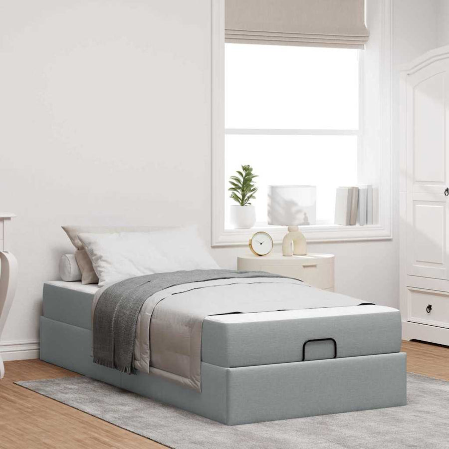 Bedframe Lichtgrijs 80 x 200 cm Stof
