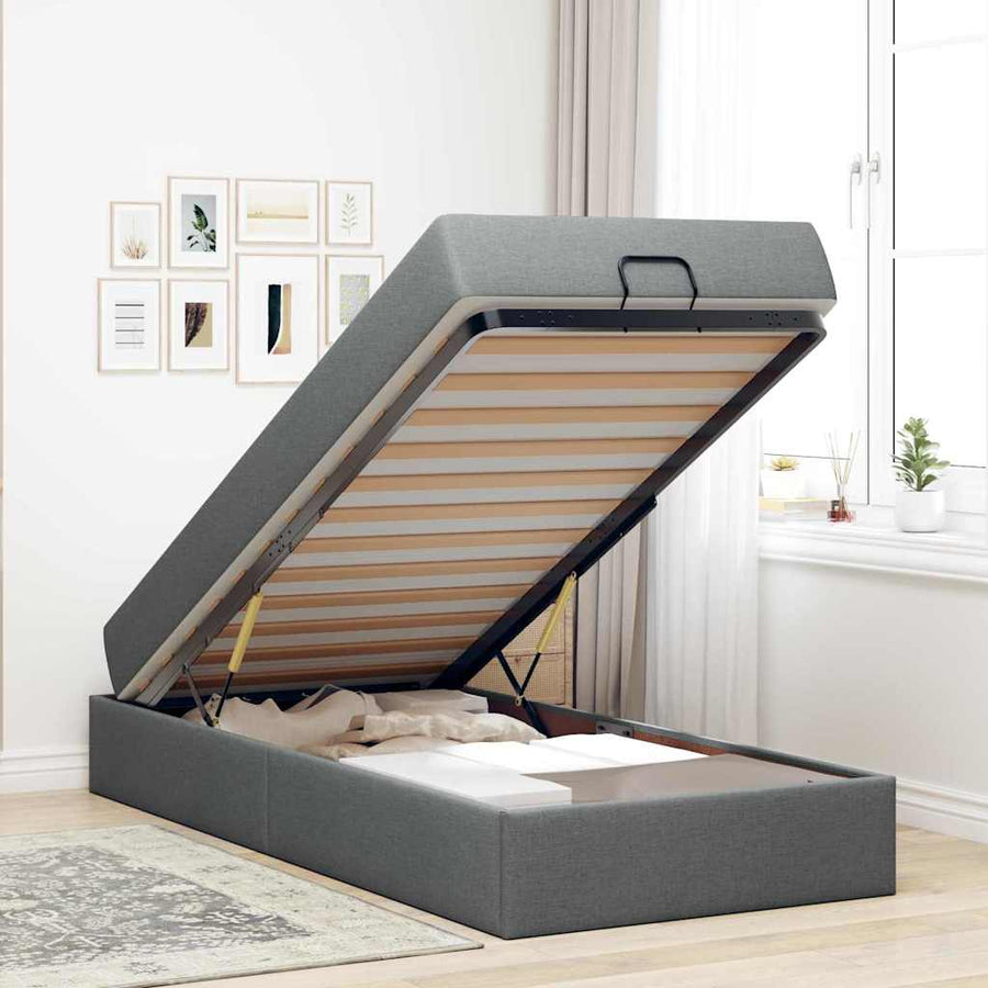 Bedframe Donkergrijs 80 x 200 cm Stof