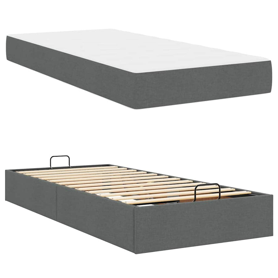 Bedframe Donkergrijs 80 x 200 cm Stof