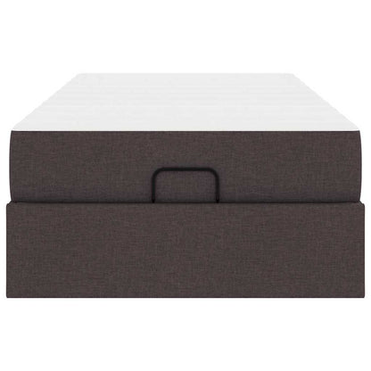Bedframe met matras Donkerbruin 80 x 200 cm Stof