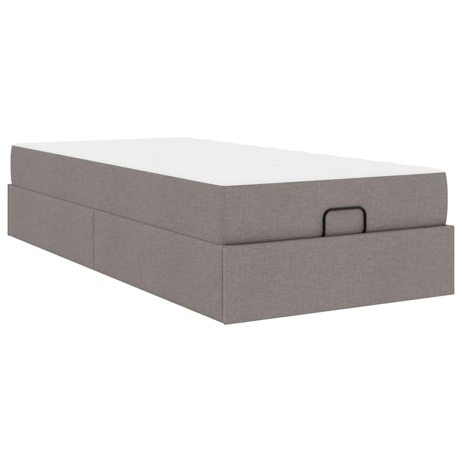 Bedframe met matras Taupe 80 x 200 cm Stof