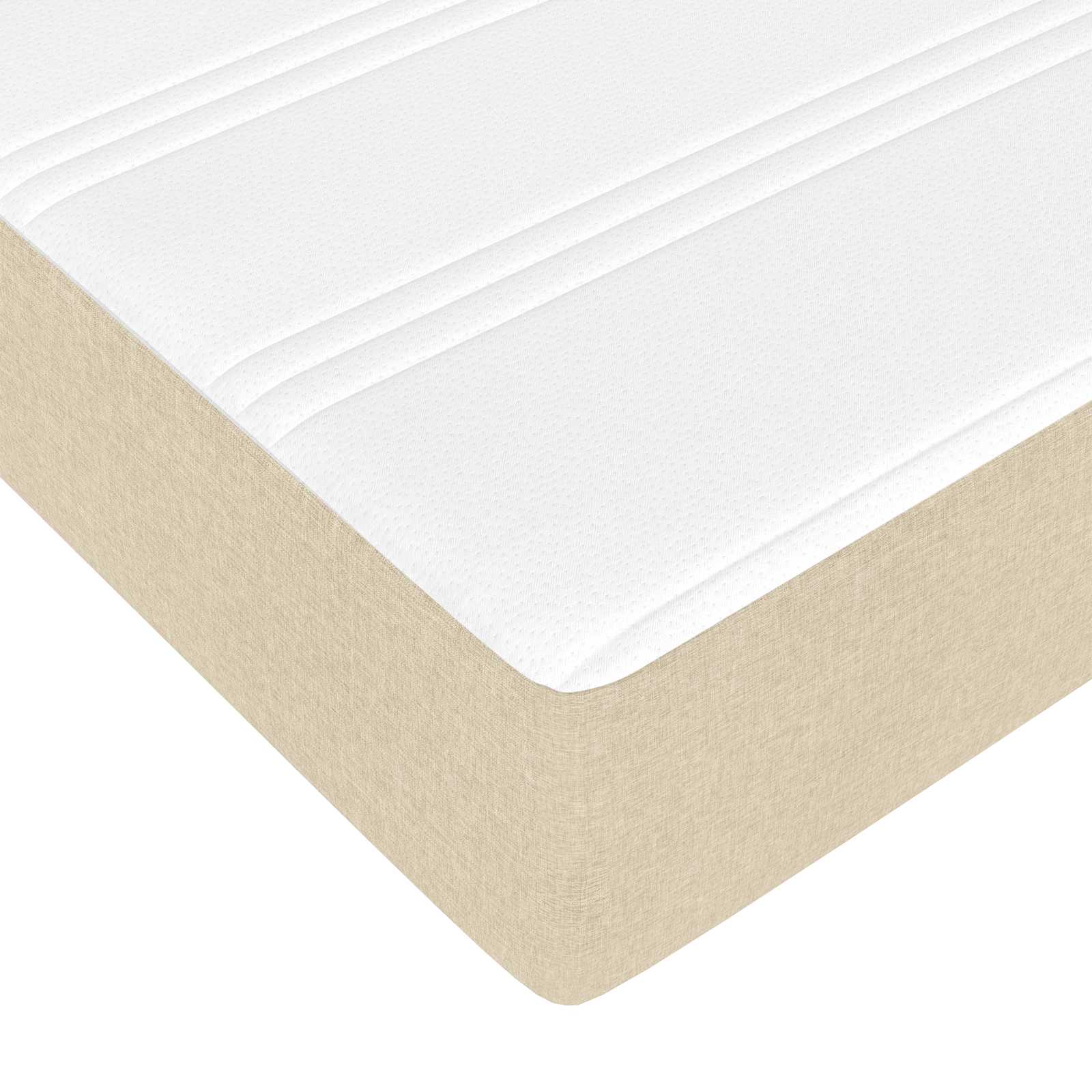 Bedframe met matras 2 pcs Crème Stof