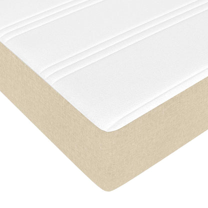 Bedframe met matras 2 pcs Crème Stof