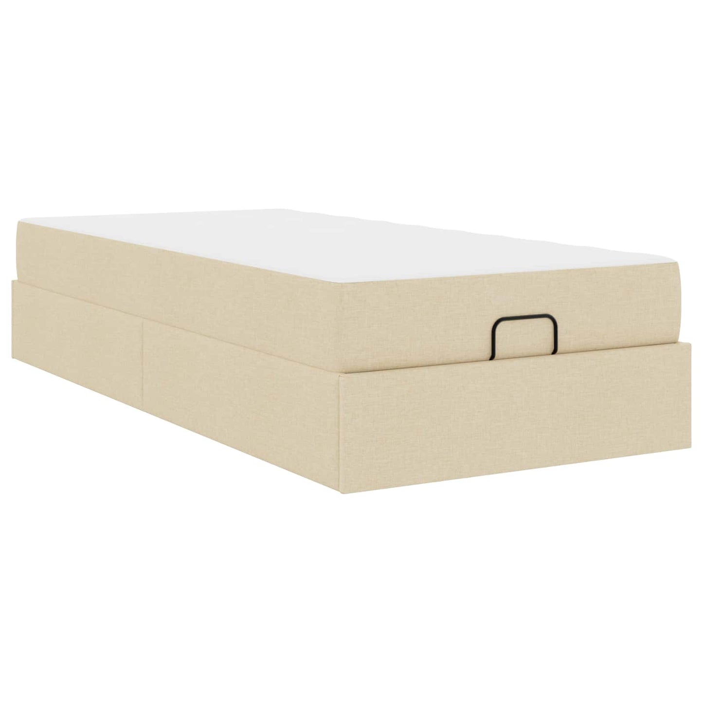 Bedframe met matras 2 pcs Crème Stof