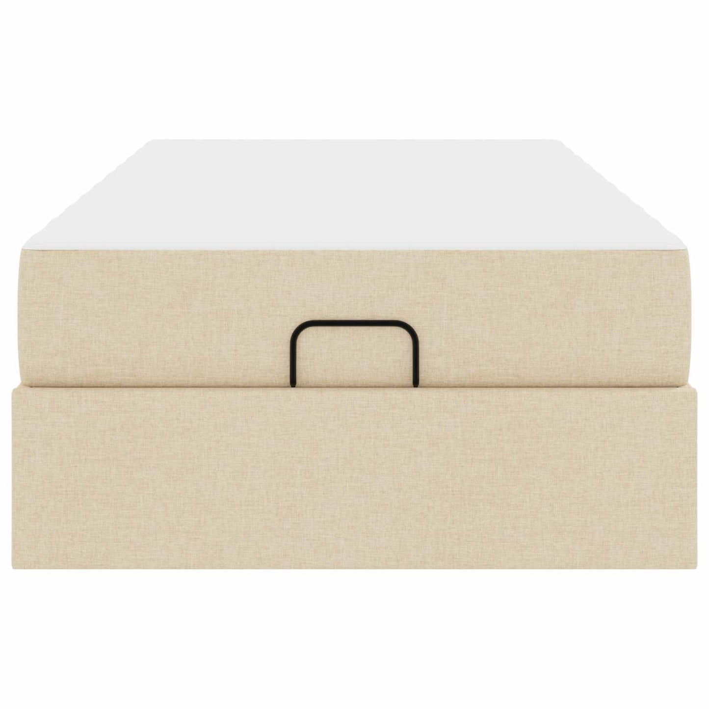Bedframe met matras 2 pcs Crème Stof