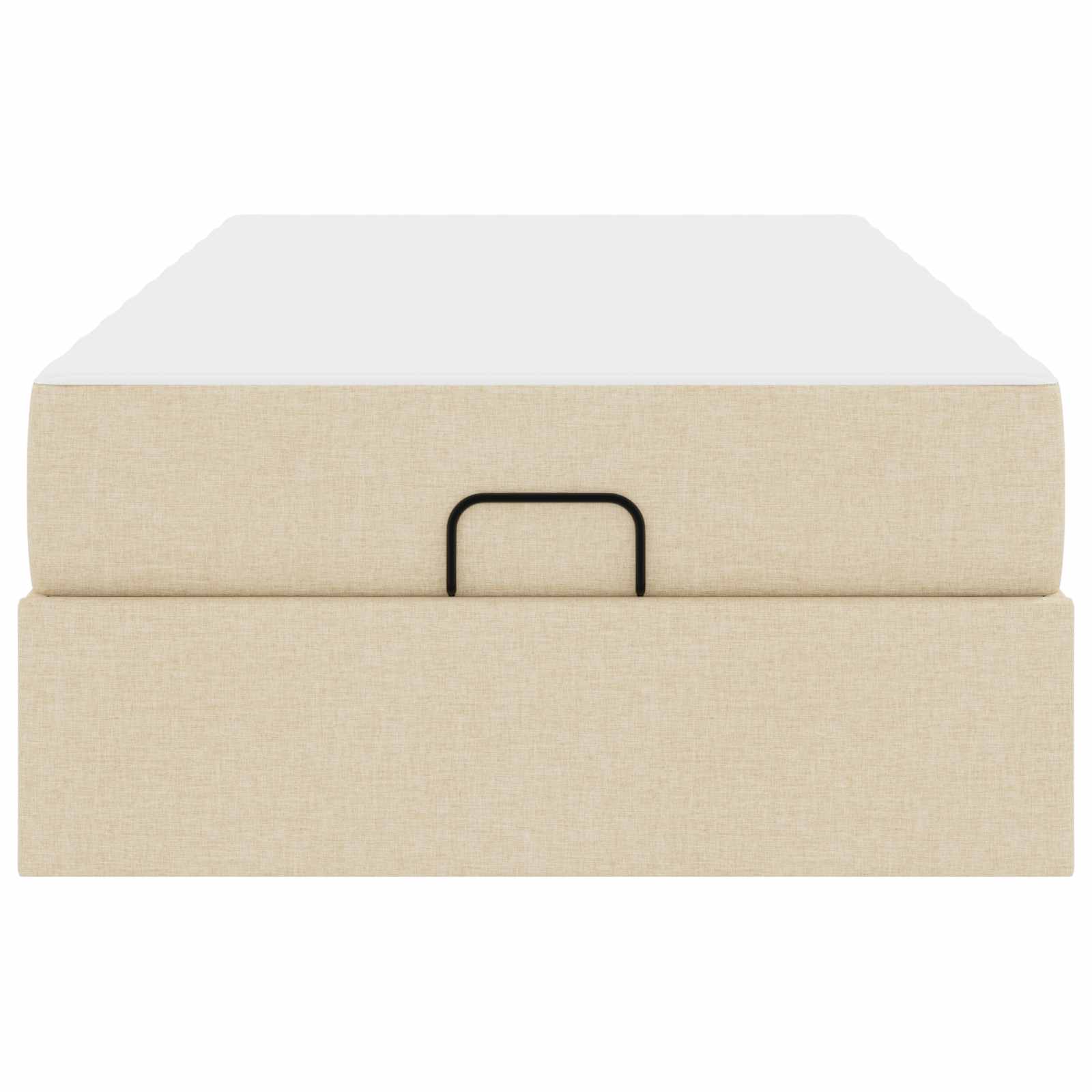 Bedframe met matras 2 pcs Crème Stof